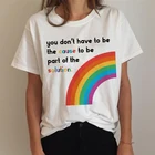 ЛГБТ, гей-Прайд, лесбийская Радужная футболка, женские Графические футболки, женские 2020 японские гранж harajuku одежда, графические футболки для женщин