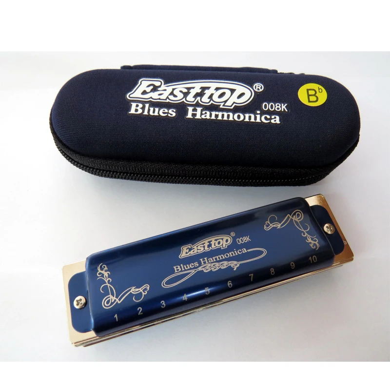 EASTTOP T008K ключ Bb новый синий цвет губные гармоники латунь reedplates Фосфорная бронза