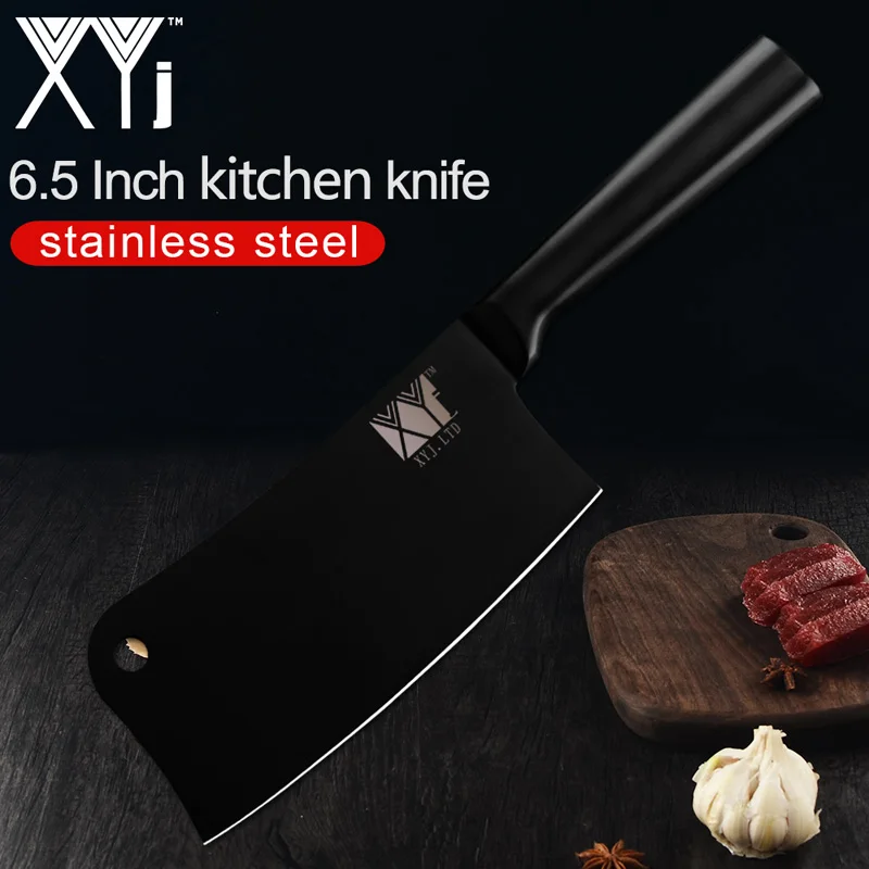 6.5 Kitchen Knife Кухонный нож из нержавеющей стали с черным лезвием XYj, 8 дюймов, Держатель ножей, высокое качество, 7 дюймов, Santoku, 5 дюймов, 6,5 дюймов, разделочный кухонный нож - Цвет: 6.5 Kitchen Knife