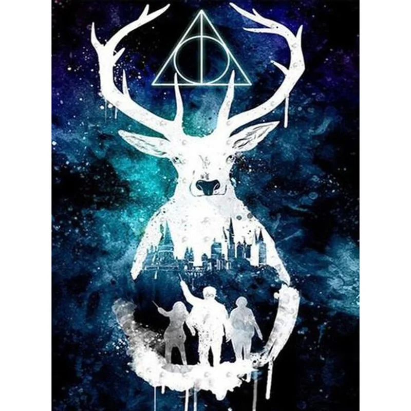 5D DIY Алмазная вышивка крестиком &quotMoose &amp triangle&quot рисунок картина стикер на стену