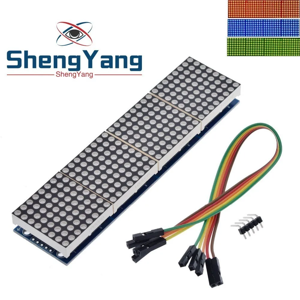 ShengYang 1 шт. MAX7219 матричный модуль для Arduino микроконтроллер 4 в одном дисплее с 5P линии