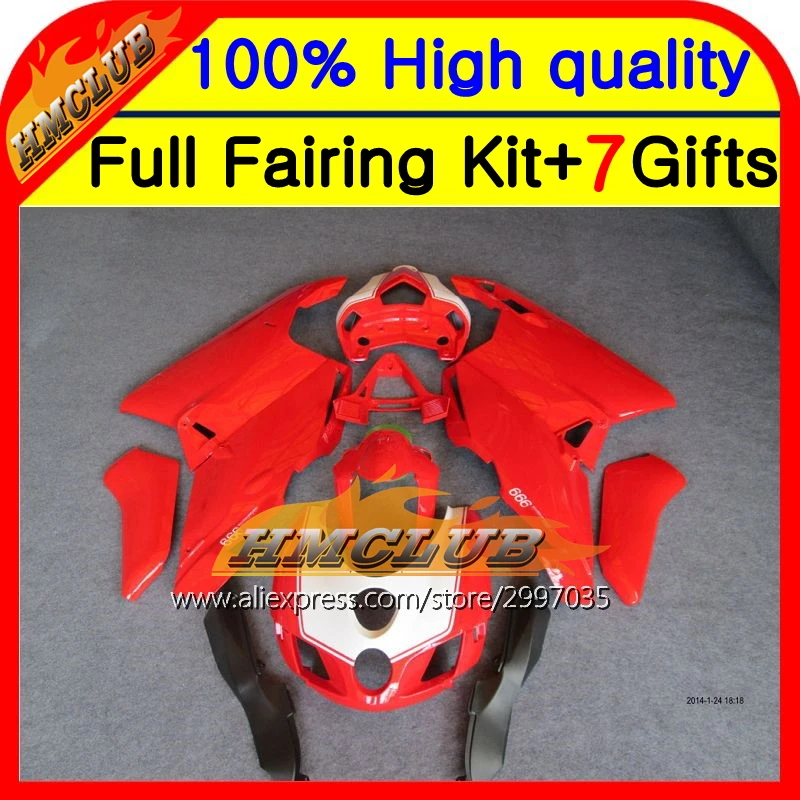 

Stock red Body ! For DUCATI 749-999 05-06 749S 999S 749R Red white 7HM41 999R 749 2005-2006 749 999 05 06 2005 2006 Fairing