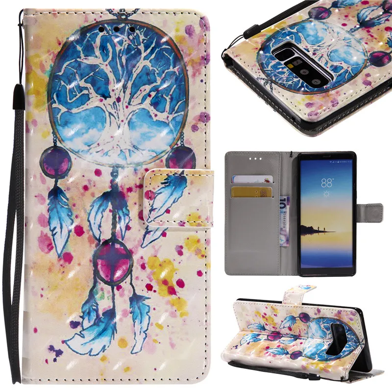 Чехол Wekays с 3d бабочкой кожаный чехол колокольчиком для Samsung Galaxy S3 S4 S5 S6 S7 Edge S8 Plus Note