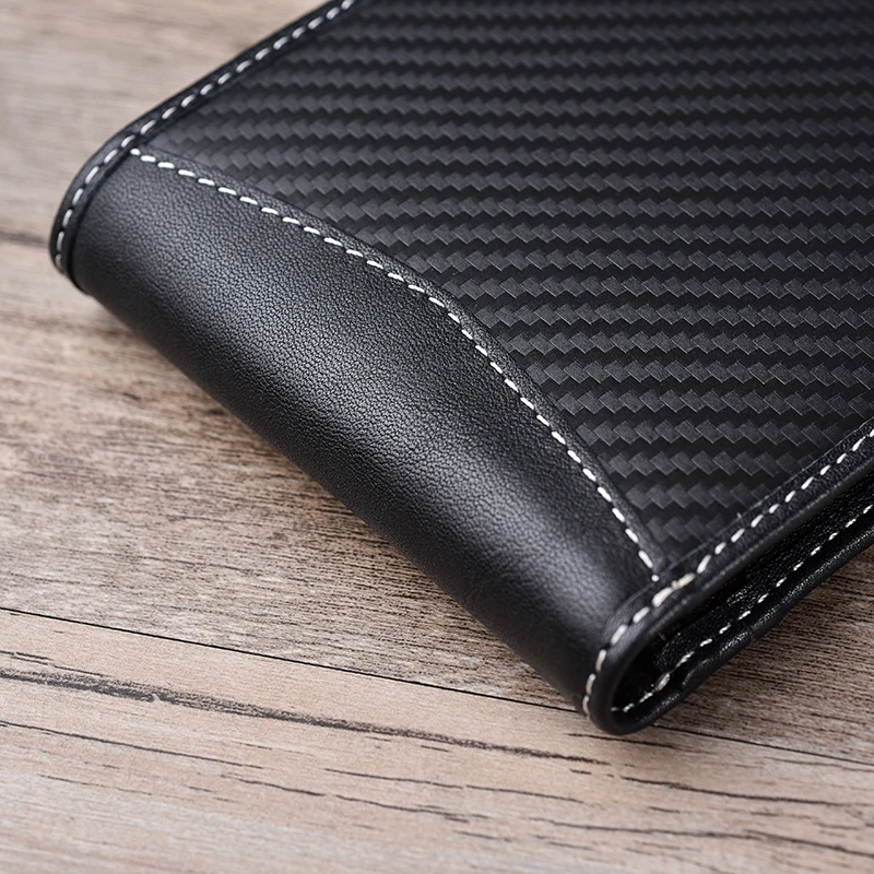 JINBAOLAI Rfid кошелек для мужчин из натуральной кожи кошельки из углеродного волокна Дизайн Тонкий держатель для кредитных карт передний карман Двойные кошельки