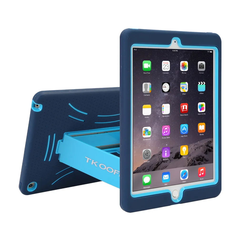 Для ipad air 2 сверхмощный ударопрочный чехол для ipad air 2 Прочный жесткий кожаный резиновый Гибридный чехол Подставка для ipad air Cover