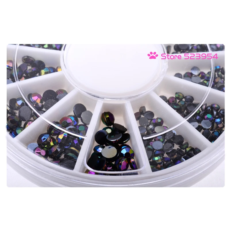 Черные 3d Стразы для дизайна ногтей 2 мм 3 блестящий дизайн кончики камней Сделай