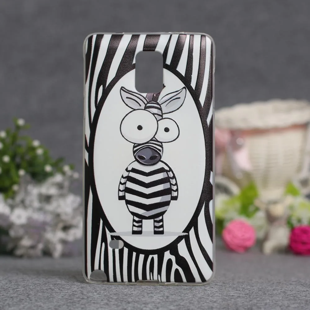 Мягкий чехол из ТПУ с 3D рисунком для Samsung Galaxy Note 4 N9100 силиконовая задняя крышка