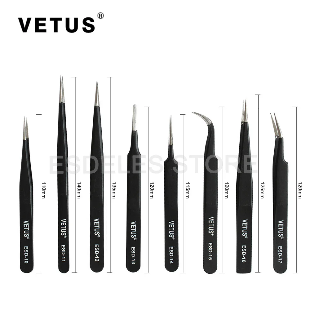 VETUS Genunie ОУР Антистатические Пинцет промышленных антимагнитных Точность ремонт