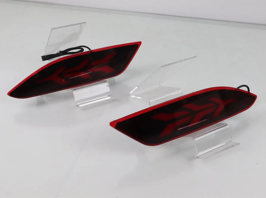 Red cover Многофункциональный светодиодный для Honda вариабельности сердечного ритма HR-V заднего бампера светильник отражатель противотуманный фонарь стоп-сигнал светильник сигнала поворота светильник - Цвет: Red cover