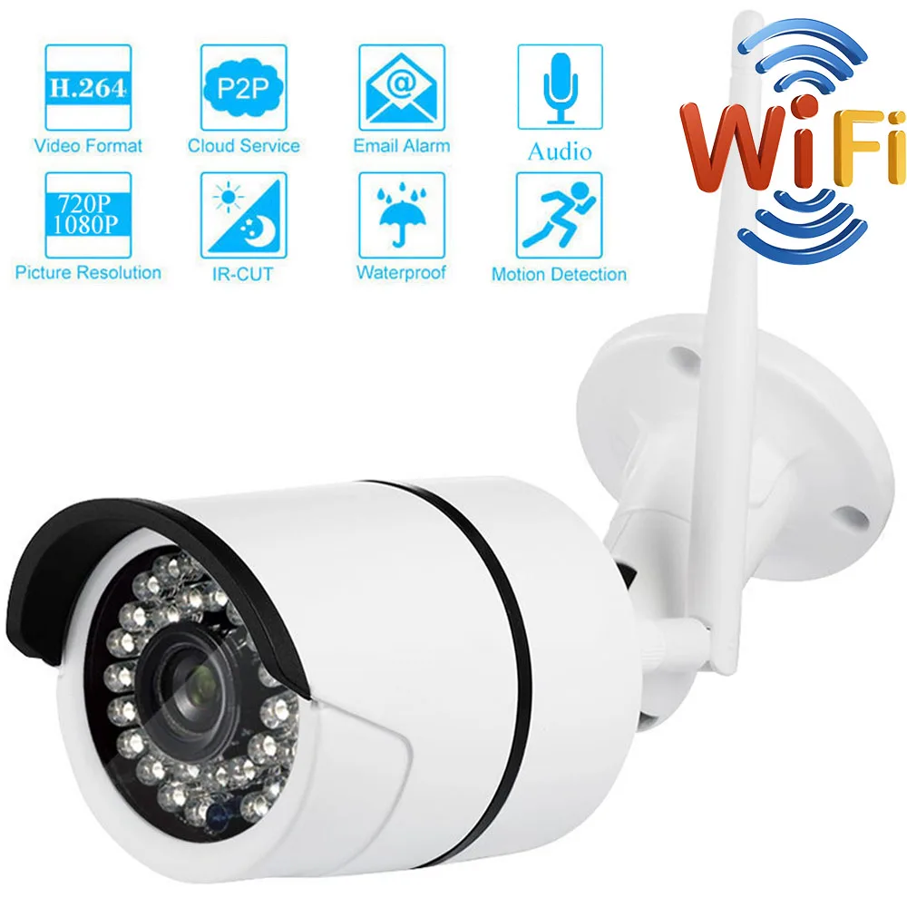1080P 2MP IP Камера видеонаблюдения открытый пуля с поддержкой Wi Fi Водонепроницаемый