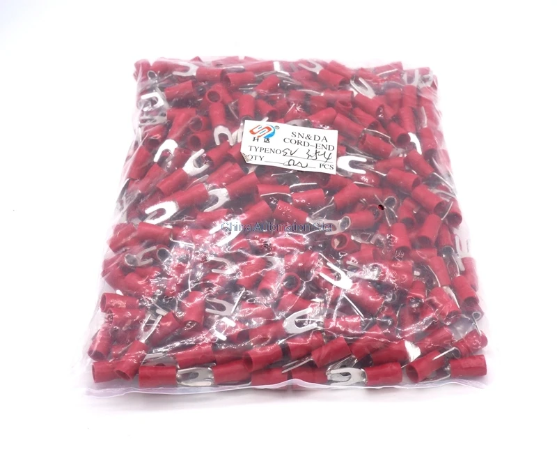 

500Pcs SV3.5-4 2.5-4mm2 Cable Pre Insulated Fork Terminal