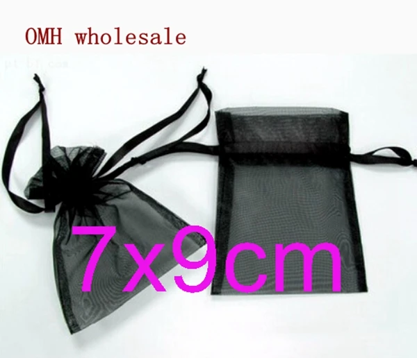 OMH wholesale 7x9 10x12 10x15 11x16 15x20 17x23 13x18 20x30cm 50pcs black Christmas Packaging bags jewelry voile gift bag BZ08-2 | Украшения