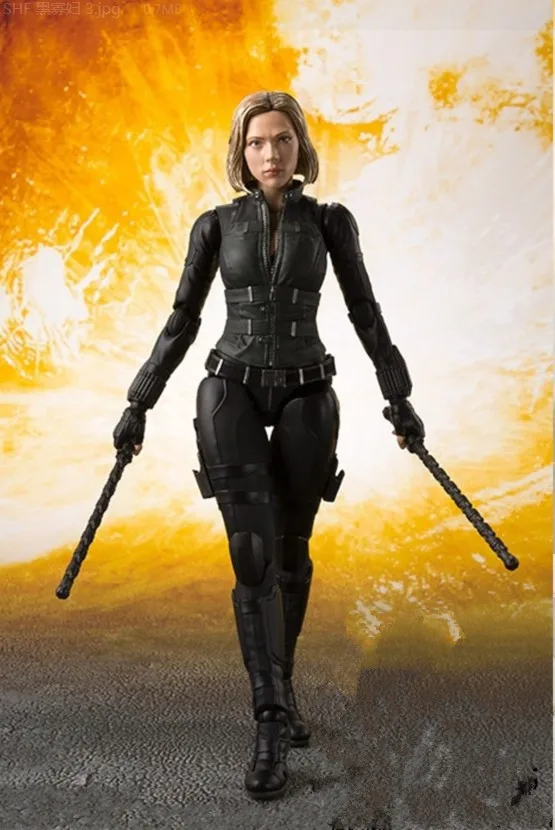 Marvel Мстители Бесконечность войны Черная Вдова СВЧ SHFiguarts Игрушка Кукла Brinquedos фигурные украшения Коллекция Модель подарок