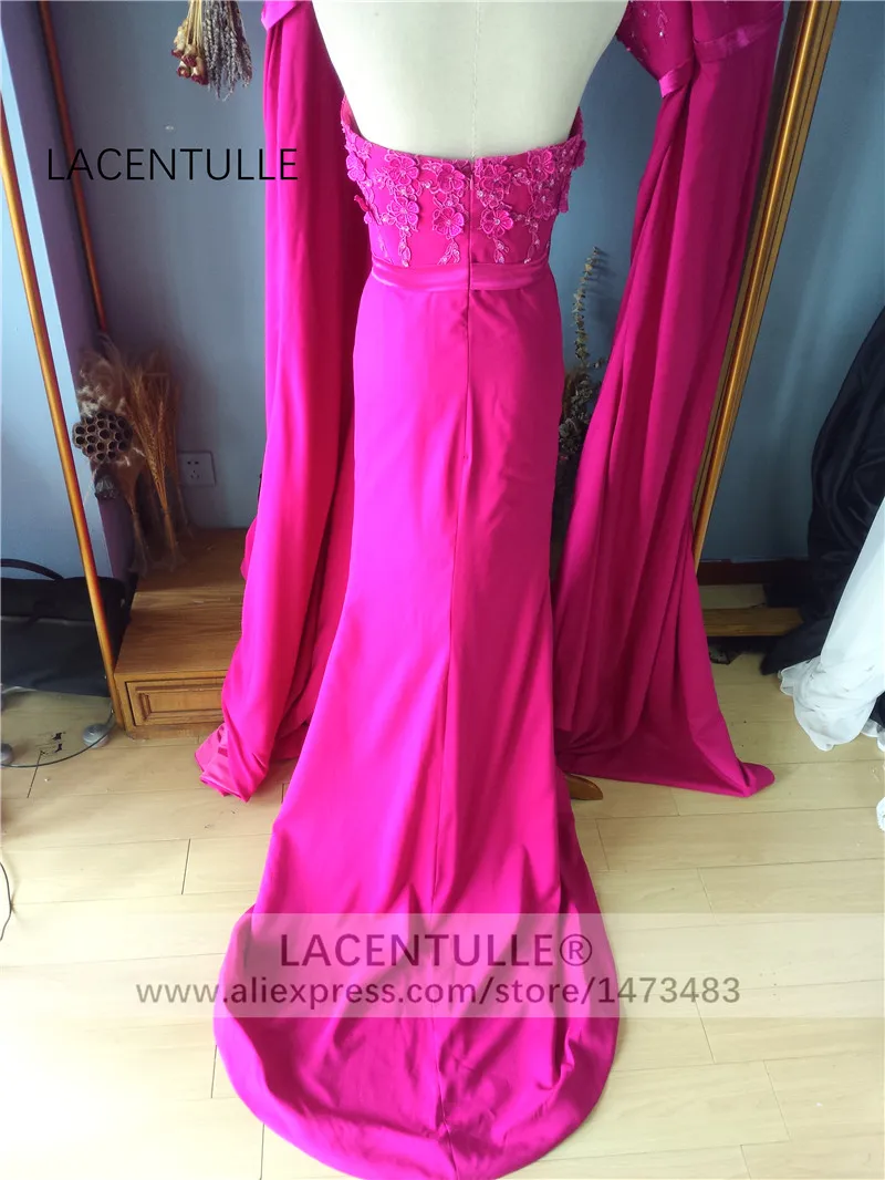 Длинное платье подружки невесты без рукавов в пол с сердечком вырезом фуксия