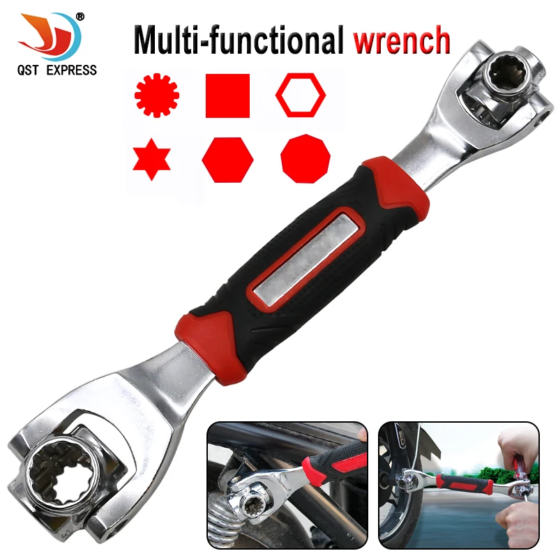 

New Wrench 48 in 1 Tools Socket Works with Spline Bolts Torx 360 Degree 6-Point Universial Furniture Car Repair 250mm