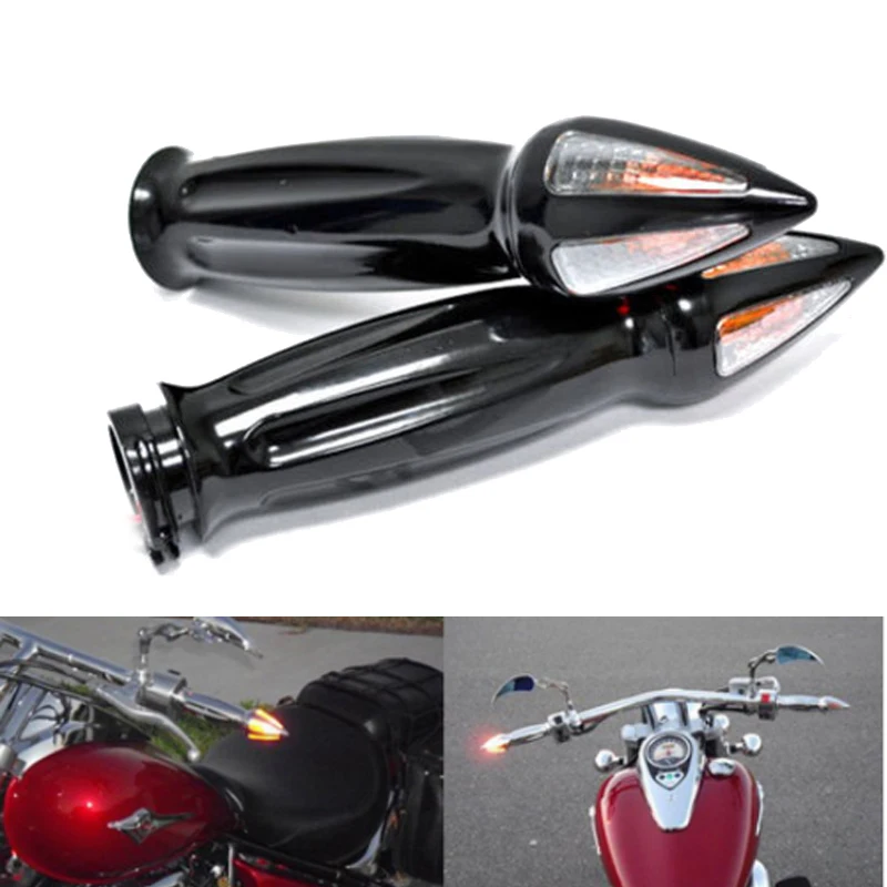 Ручки для мотоцикла Honda Kawasaki Harley Sportster Softail Dyna Touring Светодиодные поворотники 1 дюйм
