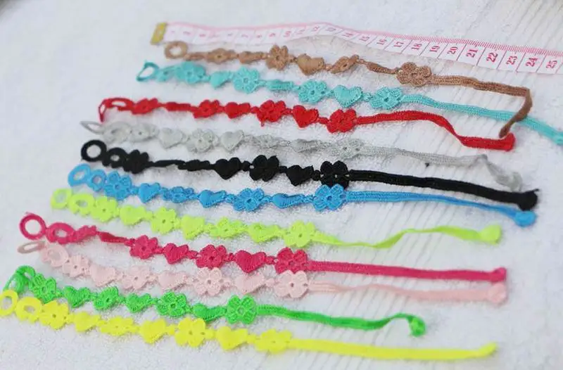 Оптовая продажа акция 24 шт./лот разноцветный Итальянский Кружевной браслет с