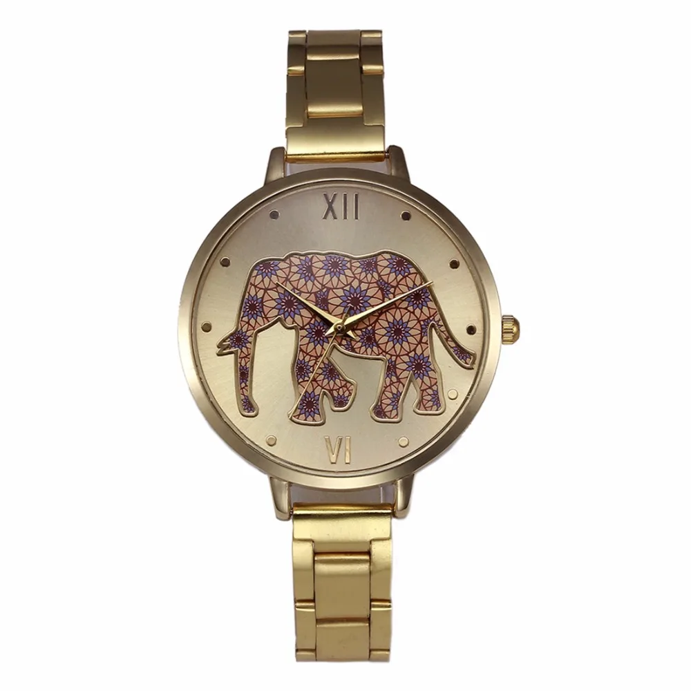 100 шт./лот 8233 цветок слон мини ремешок из нержавеющей стали часы без логотипа