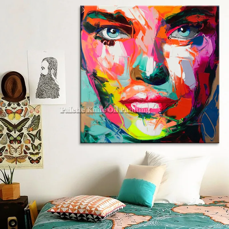 Франсуаза Nielly холст живопись мастихином Лицо Картина маслом стены искусства фотографии для гостиной домашнего декора caudros decoracion