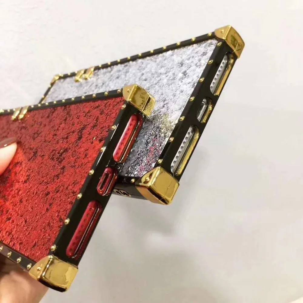 HOKEJ Deluxe Flash Square чехол для телефона iPhone X 7 8 6 s более блестящий XR Xs Max сумка мобильного