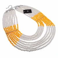 multicolor fashion jewelry chain rhinestone crystal chunky statement pendant bib necklace bk