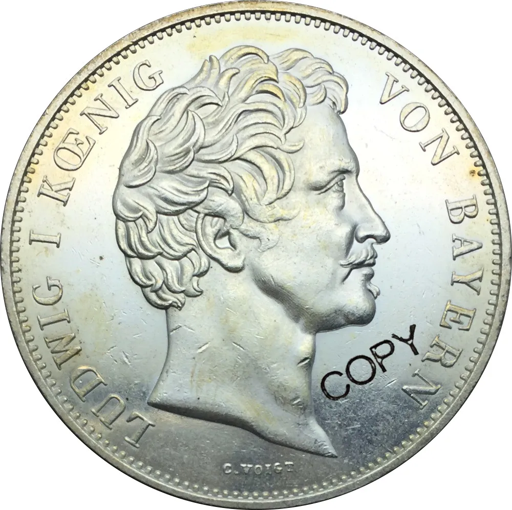 Немецкий 2 thaler 3 1/2 гульден лудвиг I Максимилиан 1839 Латунное серебро копия монеты