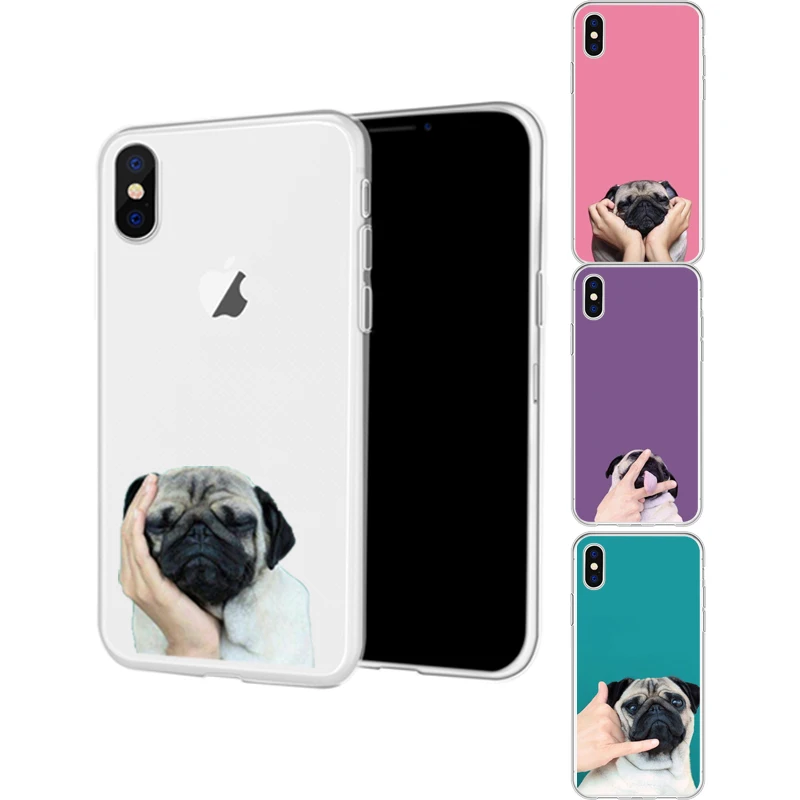 Чехол для телефона с рисунком из мультфильма iPhone XR 6 6S Plus X 5 SE Funny Dog Bulldog