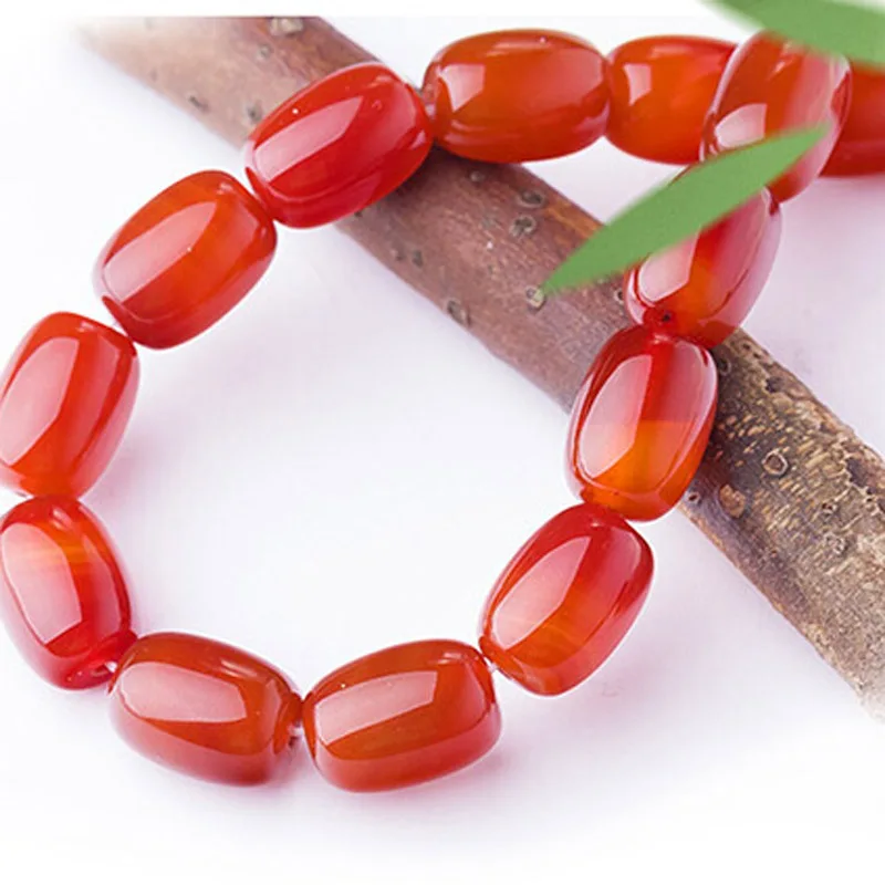 

New 20pcs/lot Natural Red pearl barrel beads Beads Natural Red onyx bead For DIY Fashion Jewelry Bracelet Making