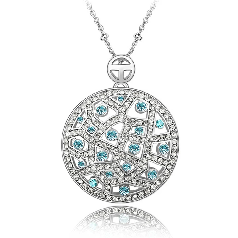 Женское Ожерелье с крупными круглыми кристаллами Swarovski SHDEDE подвески в винтажном