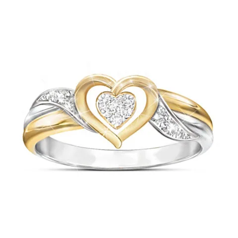 Luxury Female Love Heart Ring Romantic MOM Letter Engagement Mother's Day Gift Cross Star Wedding Rings For Women Party | Украшения и