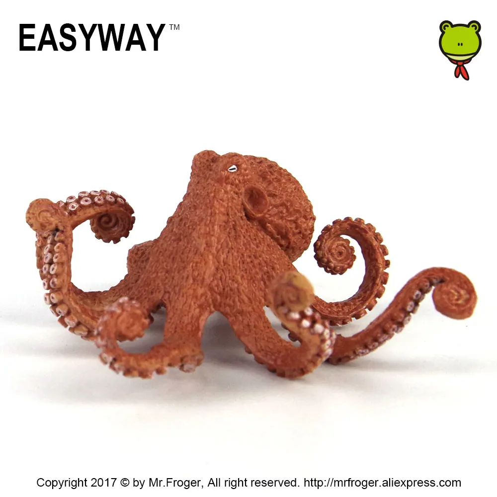 Фото Набор игрушек в виде животных EASYWAY, пластиковый осьминог, фигурка из ПВХ, декор для морской жизни, модель симуляция дикой природы, украшения ... №2