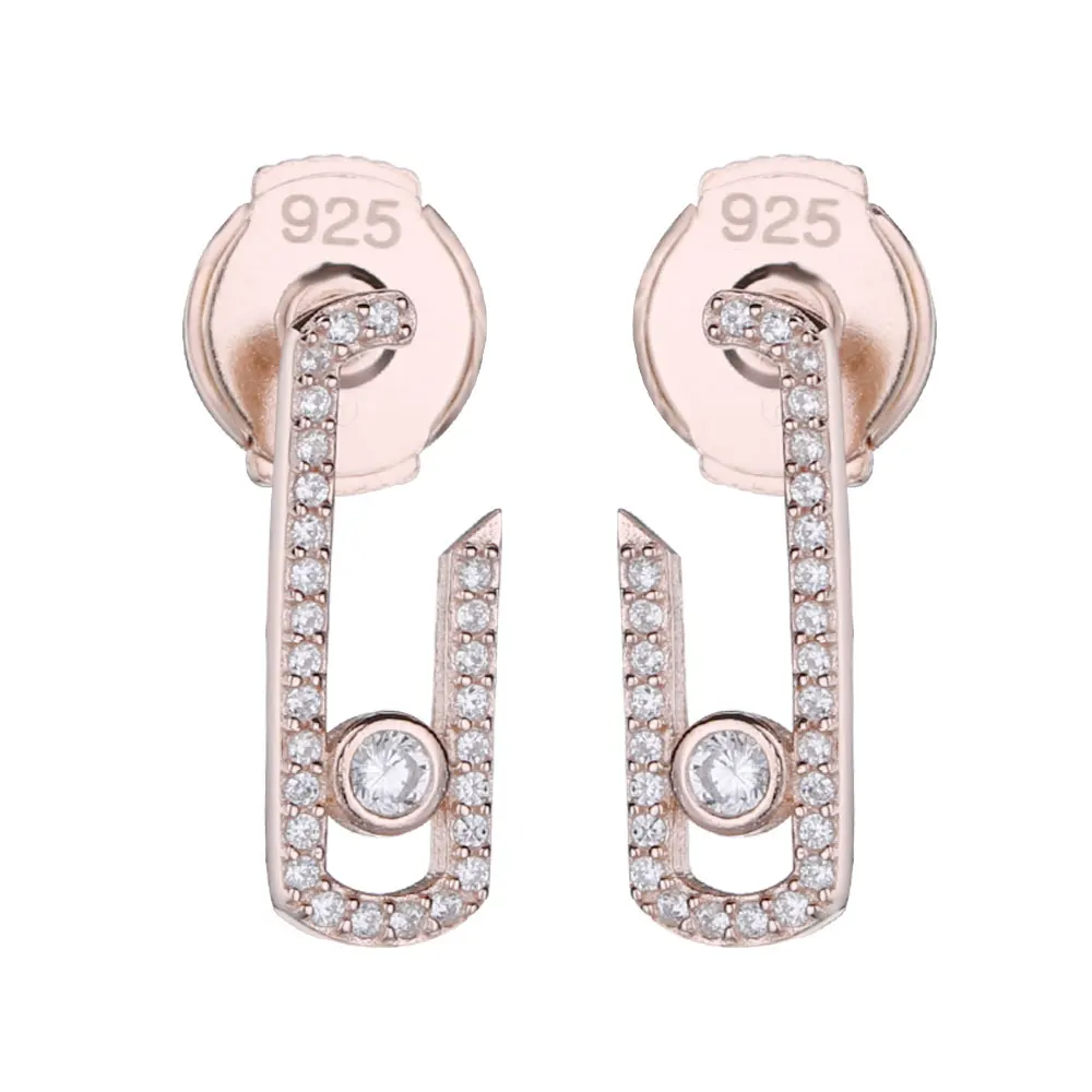 Rose gold color Moonmory, настоящее 925 пробы, серебро, чистый жемчуг, любовь, Винтажные серьги, кристалл, циркон(камень не перемещается), ювелирные изделия, серьги - Окраска металла: Rose gold color