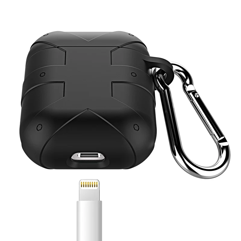 Цельный чехол для наушников в рыцарском стиле Airpods с кольцом на палец