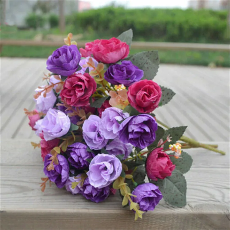 2 шт. искусственный цветок букет Роза Свадебный праздник поставка домашний