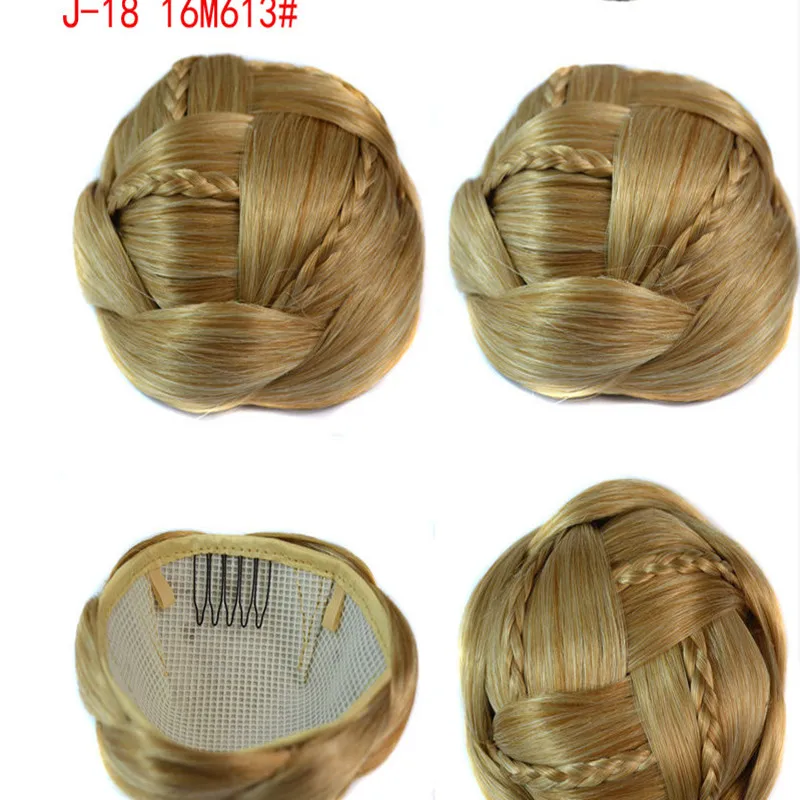 Шиньон парики Вьющиеся Волнистые Синтетический С Косами Updo Chignon Парики