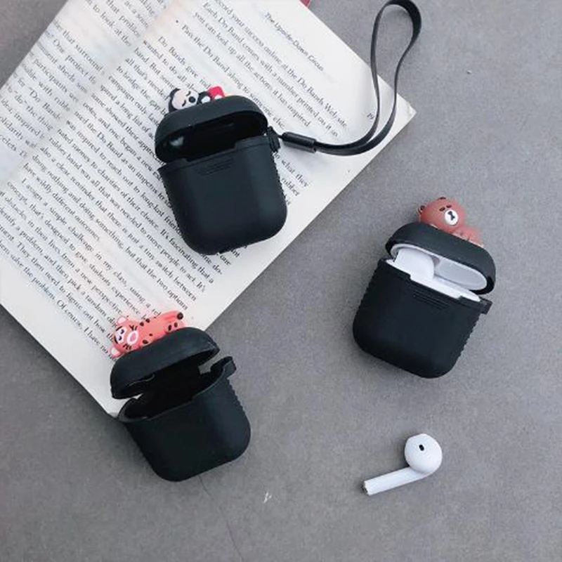 Милый мягкий силиконовый беспроводной bluetooth чехол для наушников с Минни и Винни
