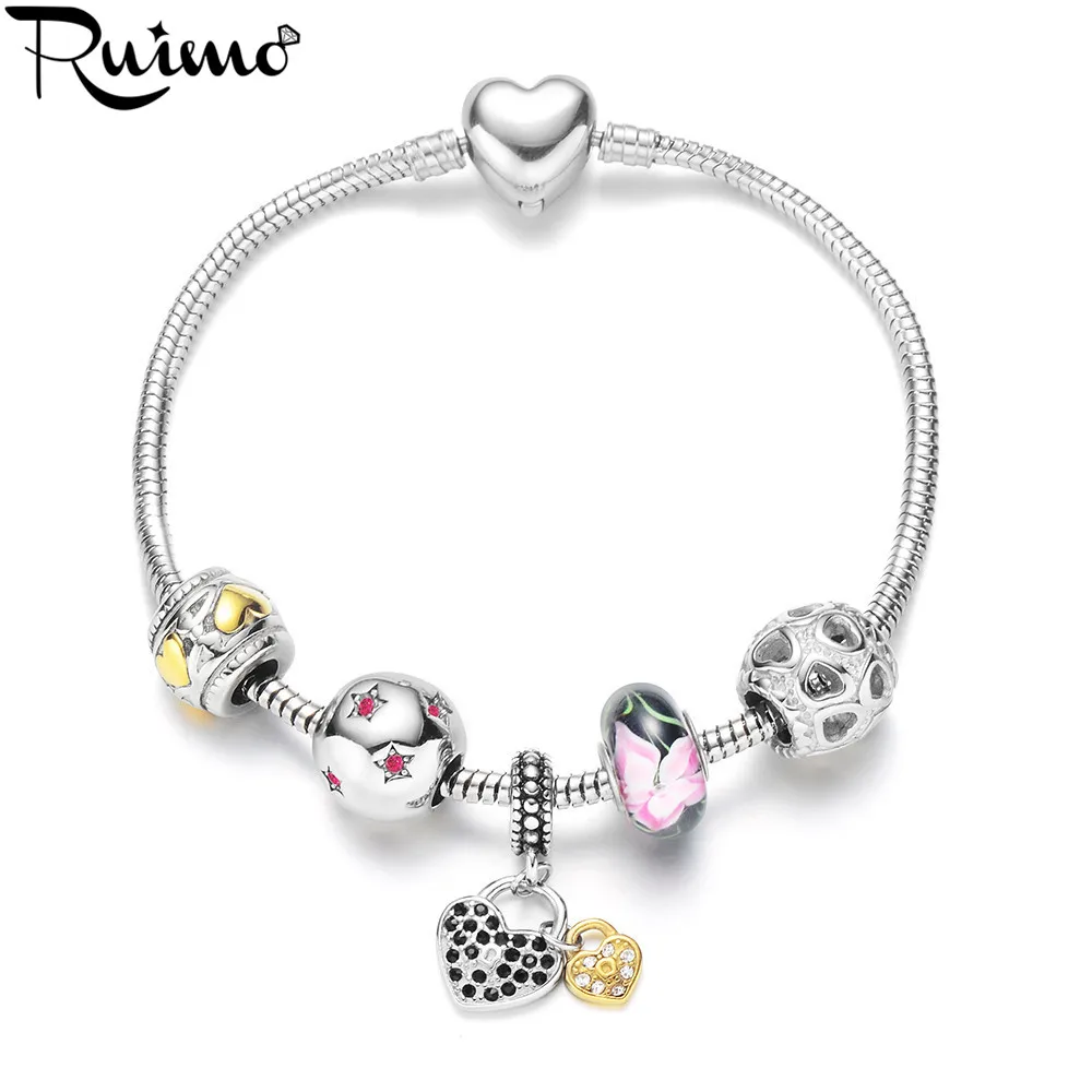 Браслет RUIMO из нержавеющей стали 316l в форме сердца женский браслет|snake chain