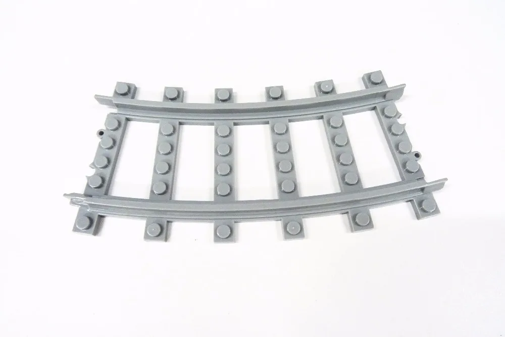 100 шт./лот набор блоков для строительства рельсовых рельсов с изогнутыми рельсами