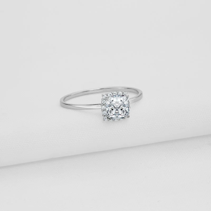 Кольцо женское из серебра 0 5 карат с подушкой|cushion cut|925 sterling silver ringsterling rings |