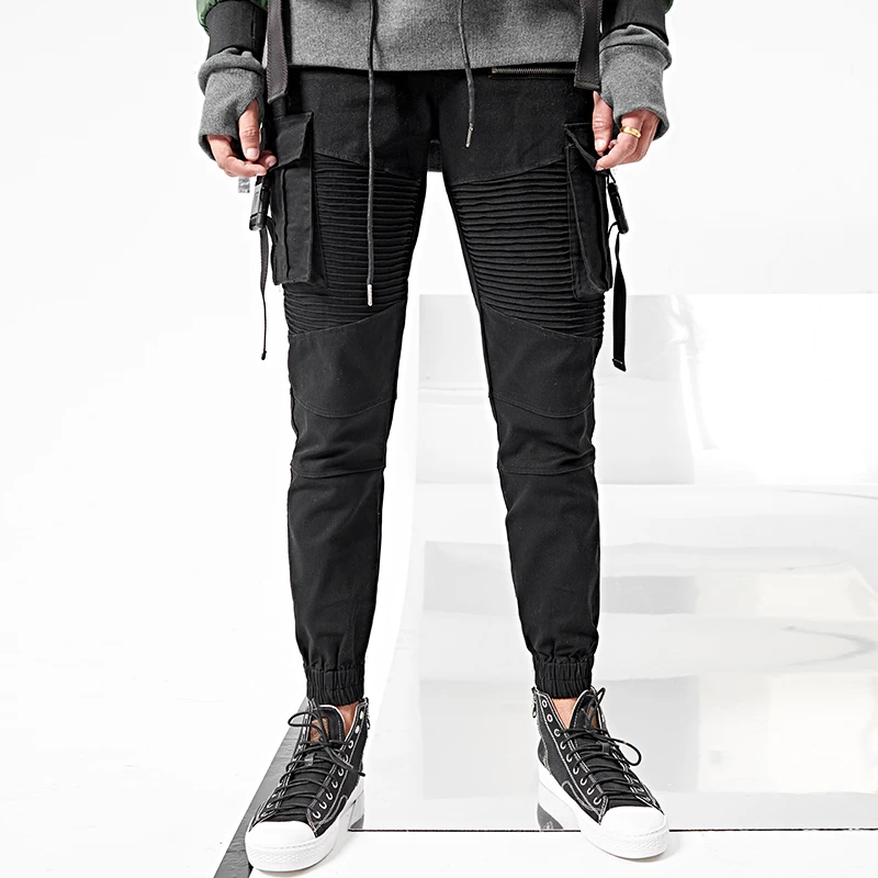 Мужские Плиссированные брюки и штаны 100% хлопок саржевая ткань модные длинные для