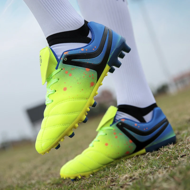 Оригинальные мужские футбольные бутсы тренировочные длинные шипы детские