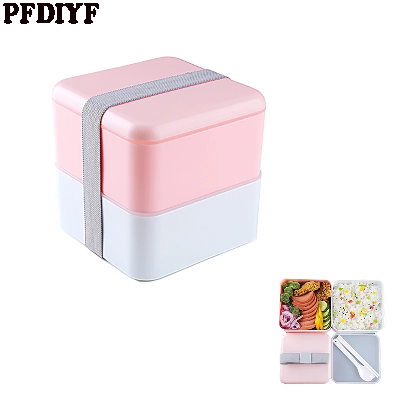 Здоровые материалы Ланч-бокс 2 слоя герметичные Bento коробки микроволновая посуда