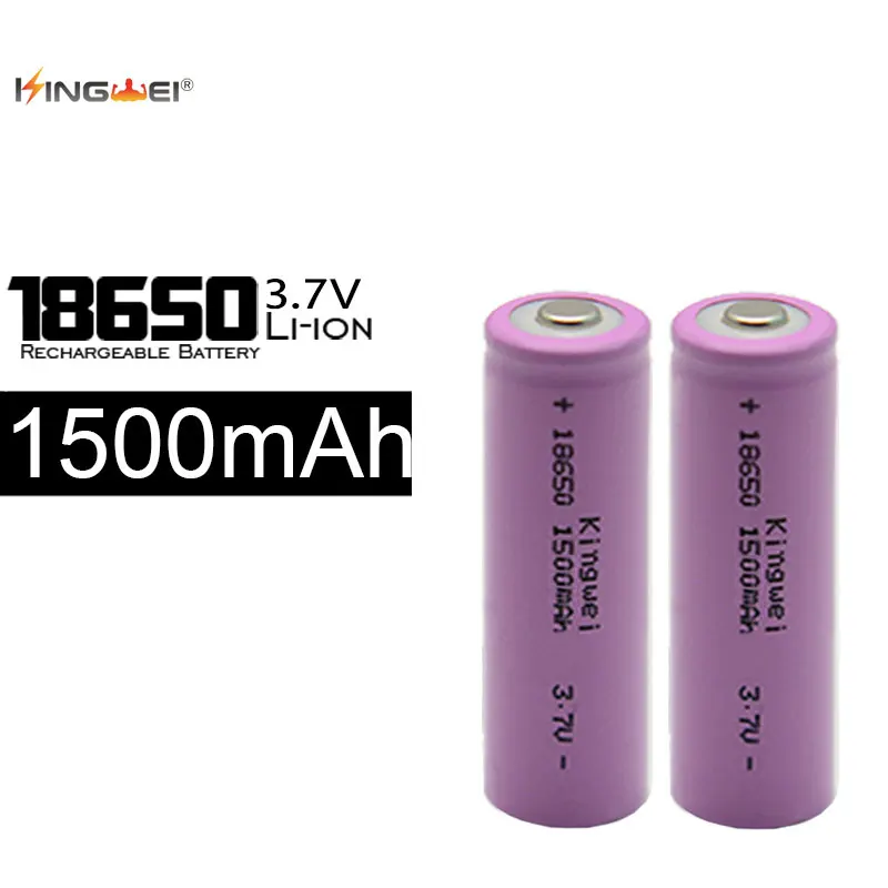 4pcs/lot high quality kingwei 18650 Rechargeable Battery 1500mAh 3.7V Lithium Li-ion Batteries for Led Flashlight powerbank | Электроника