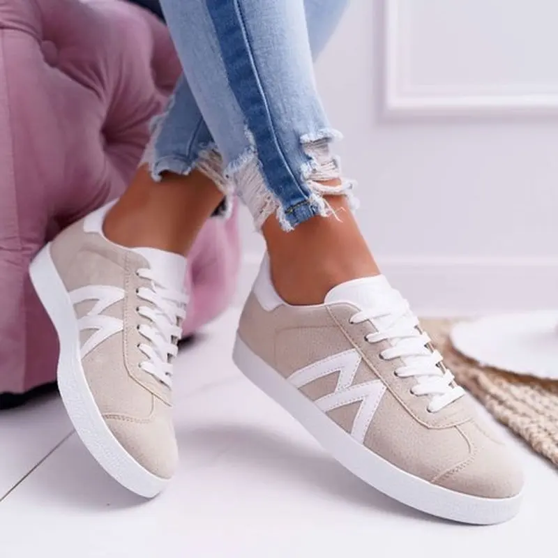 Женская летняя обувь на плоской подошве zapatos mujer повседневная со шнуровкой в