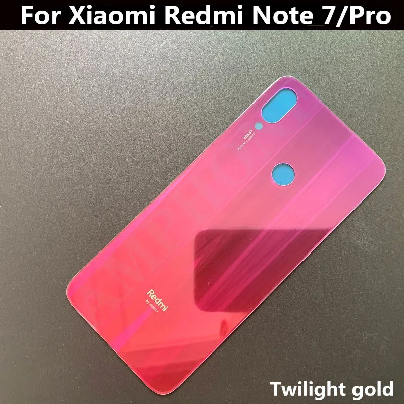 Стеклянная крышка батареи чехол запасные части для Xiaomi Redmi Note 7/Pro батарея задняя панель Крышка корпуса телефона