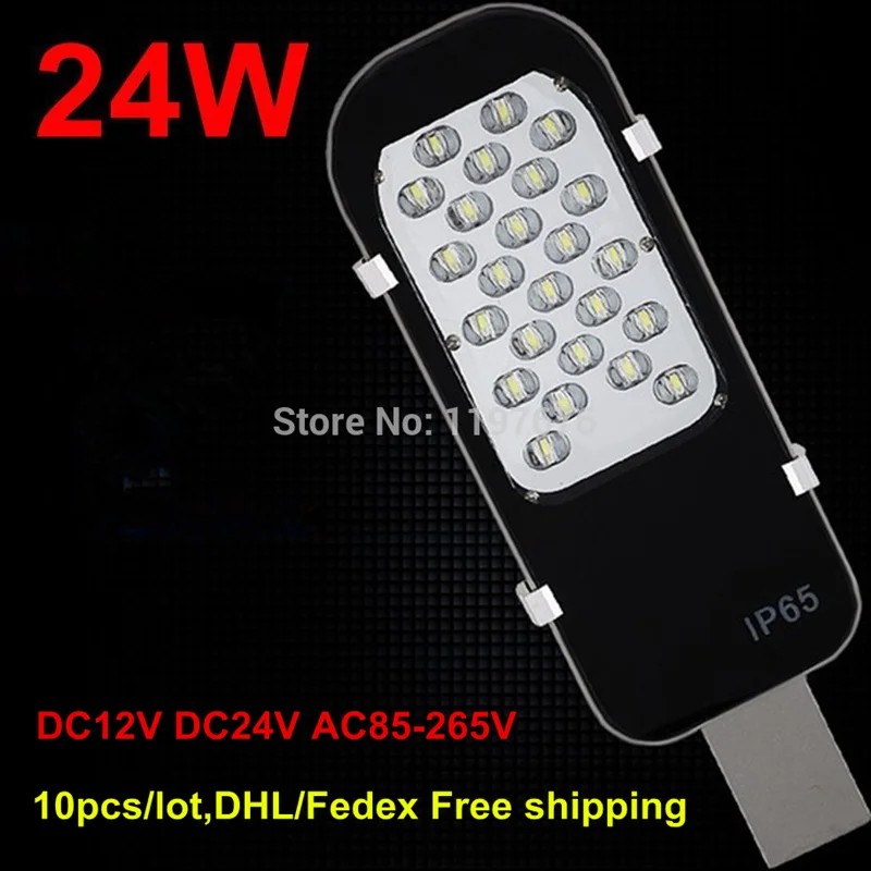 

10pcs/lot,DHL Free shipping,24W LED Street light DC12V/DC24V LED Outdoor Street Lamp AC85-265V LED Road Lamp Outdoor lighting
