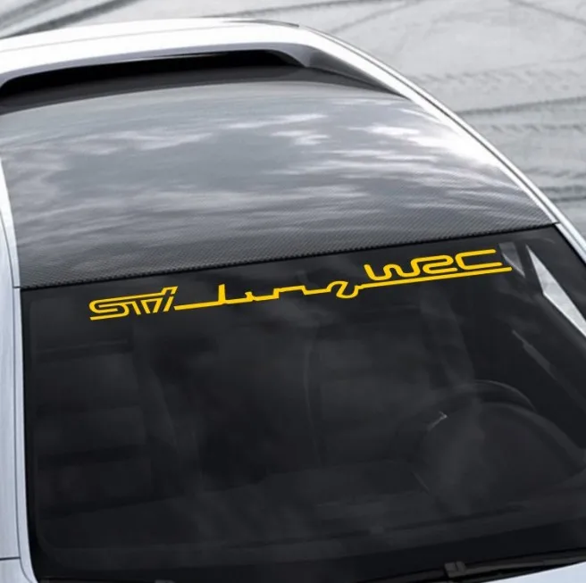 yellow Высокое качество наклейки для стайлинга автомобилей баннер наклейка гоночная пленка для Ford Focus волк SCT лобовое стекло - Название цвета: yellow