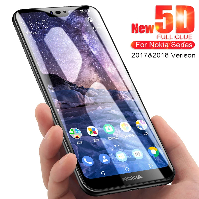 Закаленное стекло для мобильного телефона Nokia 5 чехол Полный Клей Защитное 2 3 6