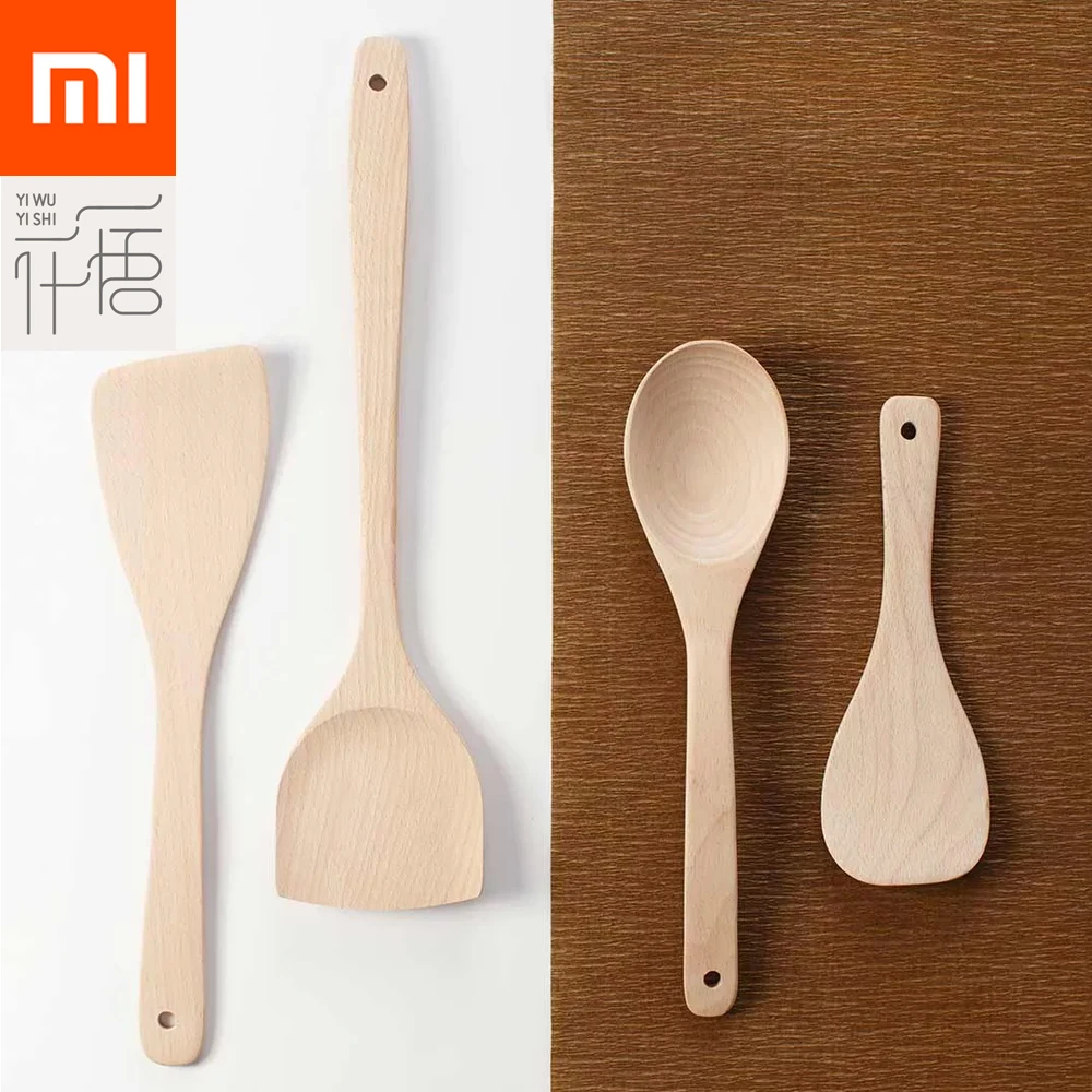 4 шт. Xiaomi Yiwuyishi ложка лопатка для перемешивания кухонные инструменты материал бука
