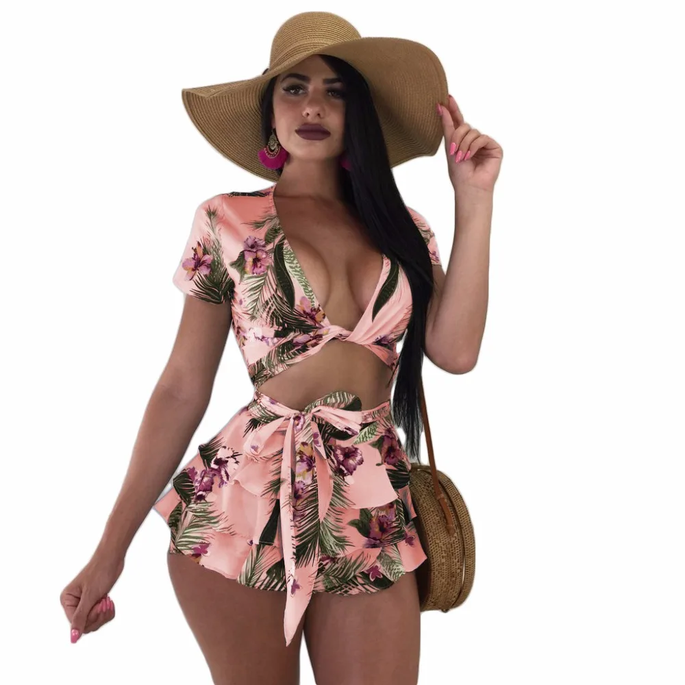 Комплект из двух предметов лето 2018 Женский комплект 2 шт. сексуальный спортивный